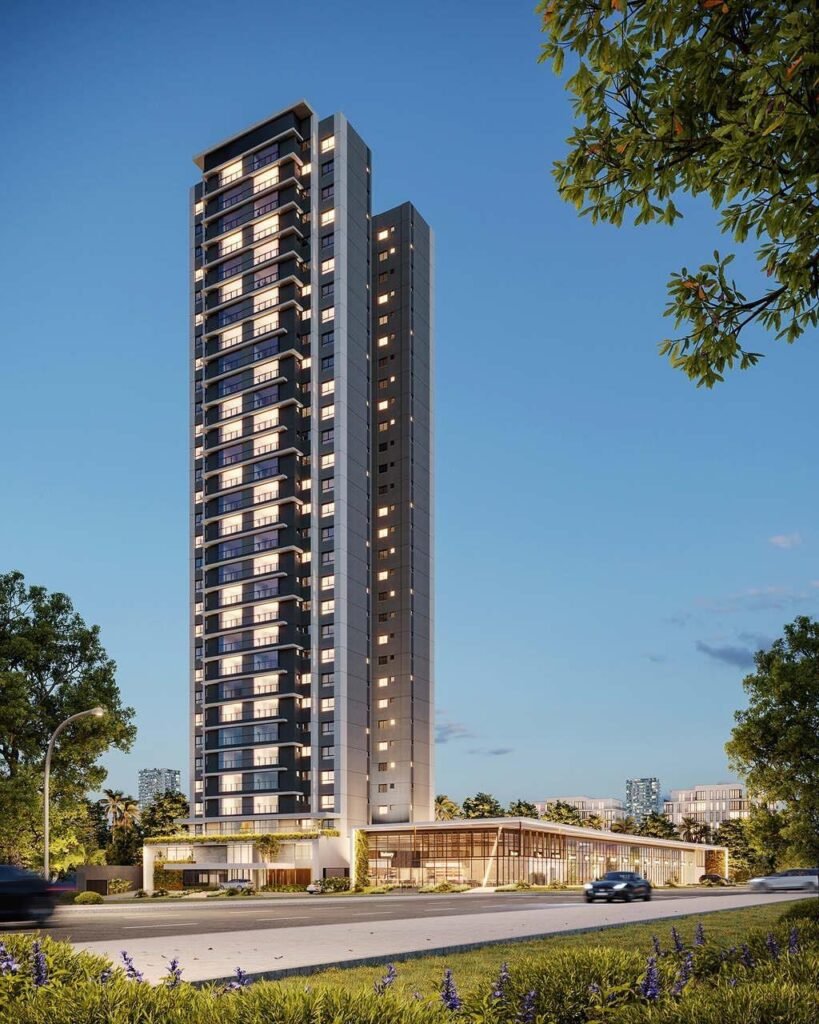 Vistoria de entrega de chaves no Vision da A.Yoshii em Maringá, fachada do empreendimento residencial.